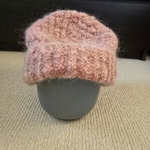 Vintage granny knit pink hat